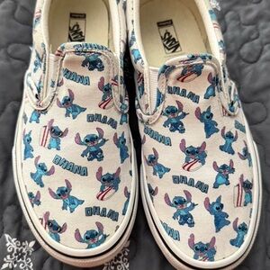 New Vans Blue and Cream Sneakers with Playful Design